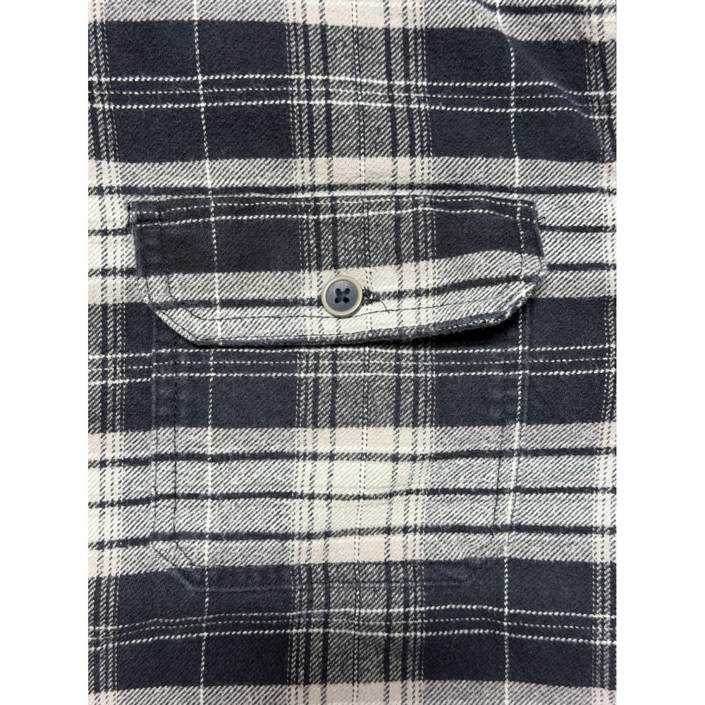 Jachs Mens XL Flannel Shirt Black White Plaid Long Sleeve Button Down Pockets - Picture 9 of 13